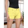 imageHybrid ampamp Company Womens Super Comfy 3 inch Inseam Butt Lifting Stretch TwillDenim ShortsShortyellow