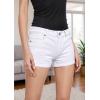 imageHybrid ampamp Company Womens Super Comfy 3 inch Inseam Butt Lifting Stretch TwillDenim ShortsWhite