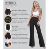 imageHybrid ampamp Company Womens Ultra Stretch Ponte Flare PantsHigh RiseFaux PocketsPull OnWrinkle ResistantCasual ampamp Office WearBlack