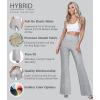 imageHybrid ampamp Company Womens Ultra Stretch Ponte Flare PantsHigh RiseFaux PocketsPull OnWrinkle ResistantCasual ampamp Office WearGrey