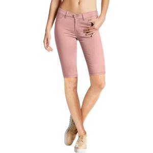 imageHybrid ampamp Company Womens Ultra Stretch Perfectly Shaping Mid Rise Skinny Bermuda Shorts with PocketsBermudadustyrose