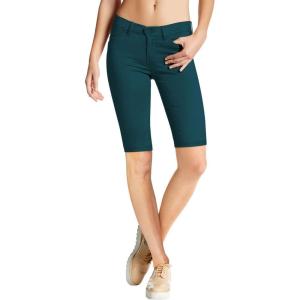 imageHybrid ampamp Company Womens Ultra Stretch Perfectly Shaping Mid Rise Skinny Bermuda Shorts with PocketsBermudateal