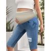 imageHybrid ampamp Company Womens Maternity Denim Shorts Over The Belly Comfy Skinny Bermuda JeansBermudabm4822rpwcmediumblue