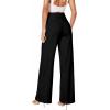 imageHybrid ampamp Company Womens Ultra Comfort Ponte Fabric Pull on Casual Wide Leg PantsBlack