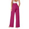 imageHybrid ampamp Company Womens Ultra Comfort Ponte Fabric Pull on Casual Wide Leg PantsFuchsia