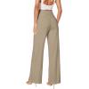 imageHybrid ampamp Company Womens Ultra Comfort Ponte Fabric Pull on Casual Wide Leg PantsKhaki