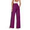 imageHybrid ampamp Company Womens Ultra Comfort Ponte Fabric Pull on Casual Wide Leg PantsMagenta