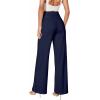 imageHybrid ampamp Company Womens Ultra Comfort Ponte Fabric Pull on Casual Wide Leg PantsNavy