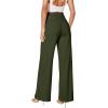 imageHybrid ampamp Company Womens Ultra Comfort Ponte Fabric Pull on Casual Wide Leg PantsOlive