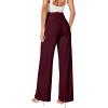 imageHybrid ampamp Company Womens Ultra Comfort Ponte Fabric Pull on Casual Wide Leg PantsWine