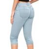 imageHybrid ampamp Company Womens Ultra Stretch Mid Rise Skinny Capri Pants with PocketsDenim Light Wash
