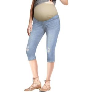imageHybrid ampamp Company Maternity Womens Super Comfy Ultra Stretch Skinny JeansCapriqm4822rpslight Wash