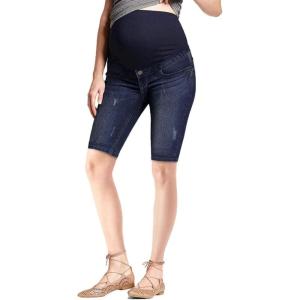 imageHybrid ampamp Company Women Super Comfy Stretch Maternity Bermuda ShortBermudabm5464sdarkwash