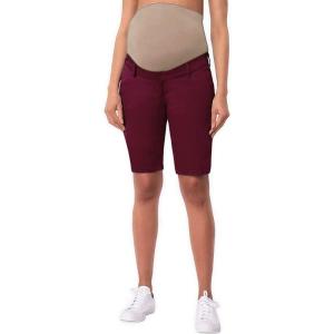imageHybrid ampamp Company Women Super Comfy Stretch Maternity Bermuda ShortBermudamaroon