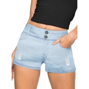 imageHybrid ampamp Company Womens Butt Lift V2 Super Comfy Stretch Denim Skinny JeansShortsdestructedlwash