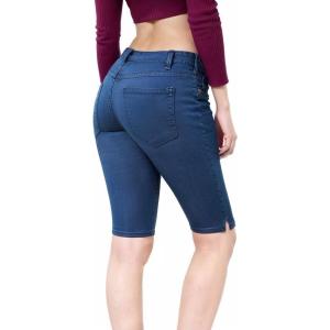 imageHybrid ampamp Company Womens Butt Lifting Mid Rise Denim Bermuda ShortsBermudamediumblue