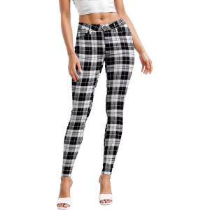 imageHybrid ampamp Company Womens Hyper Ultra Stretch Comfy Skinny Leg 3 Button Wide Waist Work Casual PantsBlackwhite679