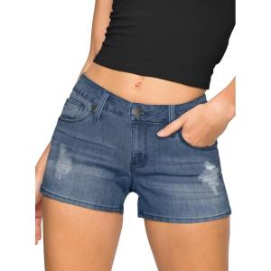 imageHybrid ampamp Company Womens Ripped Stretchy Jeans Shorts Casual Denim ShortsRippedmedium Was