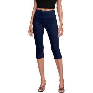 imageHybrid ampamp Company Womens Super Comfy Stretch Pull On Millennium Twill Capri ShortsCapridark Navy