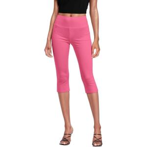 imageHybrid ampamp Company Womens Super Comfy Stretch Pull On Millennium Twill Capri ShortsCapripink Flamingo