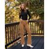 imageHybrid ampamp Company Super Comfy Stretch Women 5 Pockets Corduroy Boot Cut PantsP21951blwheat