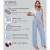 imageHybrid ampamp Company Women Denim Shorts Rompers Sleeveless Adjustable Strap Overalls Cross Back JumpsuitPvj6108light Wash