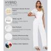 imageHybrid ampamp Company Women Denim Shorts Rompers Sleeveless Adjustable Strap Overalls Cross Back JumpsuitPvj6108white