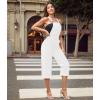 imageHybrid ampamp Company Women Denim Shorts Rompers Sleeveless Adjustable Strap Overalls Cross Back JumpsuitQvj156998white