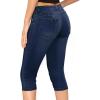 imageHybrid ampamp Company Womens Butt Lift Super Comfy Stretch Denim Capri Short JeansRippeddarkwash