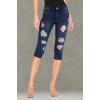 imageHybrid ampamp Company Womens Butt Lift Super Comfy Stretch Denim Capri Short JeansRippeddarkwash