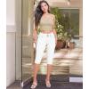 imageHybrid ampamp Company Womens Butt Lift V2 Super Comfy Stretch Denim Bermuda Shorts CapriCapriwhite