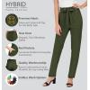 imageHybrid ampamp Company Womens Paper Bag Pants Casual Slim High Waist Pants with Bow KnotOlive