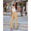 imageHybrid ampamp Company Womens Paper Bag Pants Casual Slim High Waist Pants with Bow KnotTp48366cdslatte