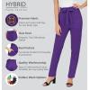 imageHybrid ampamp Company Womens Paper Bag Pants Casual Slim High Waist Pants with Bow KnotTp48366cdspurple