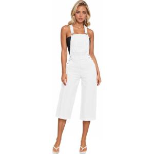 imageHybrid ampamp Company Women Denim Shorts Rompers Sleeveless Adjustable Strap Overalls Cross Back JumpsuitQvj156998white