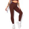 imageHybrid ampamp Company Womens High Waisted Yoga Active Tight Running Biker Gym Shorts ampamp Full Length LeggingsLeggingsdark Brown