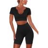 imageHybrid ampamp Company Womens High Waisted Yoga Active Tight Running Biker Gym Shorts ampamp Full Length LeggingsShortsblack