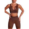 imageHybrid ampamp Company Womens High Waisted Yoga Active Tight Running Biker Gym Shorts ampamp Full Length LeggingsShortsdark Brown