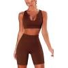 imageHybrid ampamp Company Womens High Waisted Yoga Active Tight Running Biker Gym Shorts ampamp Full Length LeggingsShortsdark Brown