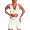 imageHybrid ampamp Company Womens High Waisted Yoga Active Tight Running Biker Gym Shorts ampamp Full Length LeggingsShortsoffwhite