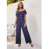 imageHybrid ampamp Company Womens Lightweight Off Shoulder Jumpsuit  Stretchy Wide Leg Romper  Casual to Formal One Piece Outfit10119navyivory