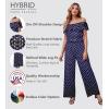 imageHybrid ampamp Company Womens Lightweight Off Shoulder Jumpsuit  Stretchy Wide Leg Romper  Casual to Formal One Piece Outfit10119navyivory