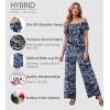 imageHybrid ampamp Company Womens Lightweight Off Shoulder Jumpsuit  Stretchy Wide Leg Romper  Casual to Formal One Piece Outfit11386navy Multi