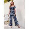 imageHybrid ampamp Company Womens Lightweight Off Shoulder Jumpsuit  Stretchy Wide Leg Romper  Casual to Formal One Piece Outfit11386navy Multi