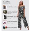 imageHybrid ampamp Company Womens Lightweight Off Shoulder Jumpsuit  Stretchy Wide Leg Romper  Casual to Formal One Piece OutfitBlackwhite11525