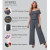 imageHybrid ampamp Company Womens Lightweight Off Shoulder Jumpsuit  Stretchy Wide Leg Romper  Casual to Formal One Piece OutfitCharcoal