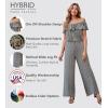 imageHybrid ampamp Company Womens Lightweight Off Shoulder Jumpsuit  Stretchy Wide Leg Romper  Casual to Formal One Piece OutfitG191089blackmulti
