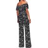 imageHybrid ampamp Company Womens Lightweight Off Shoulder Jumpsuit  Stretchy Wide Leg Romper  Casual to Formal One Piece OutfitG219836blackwhite