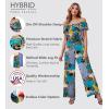 imageHybrid ampamp Company Womens Lightweight Off Shoulder Jumpsuit  Stretchy Wide Leg Romper  Casual to Formal One Piece OutfitI219950brownmulti
