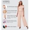 imageHybrid ampamp Company Womens Lightweight Off Shoulder Jumpsuit  Stretchy Wide Leg Romper  Casual to Formal One Piece OutfitLightpeach